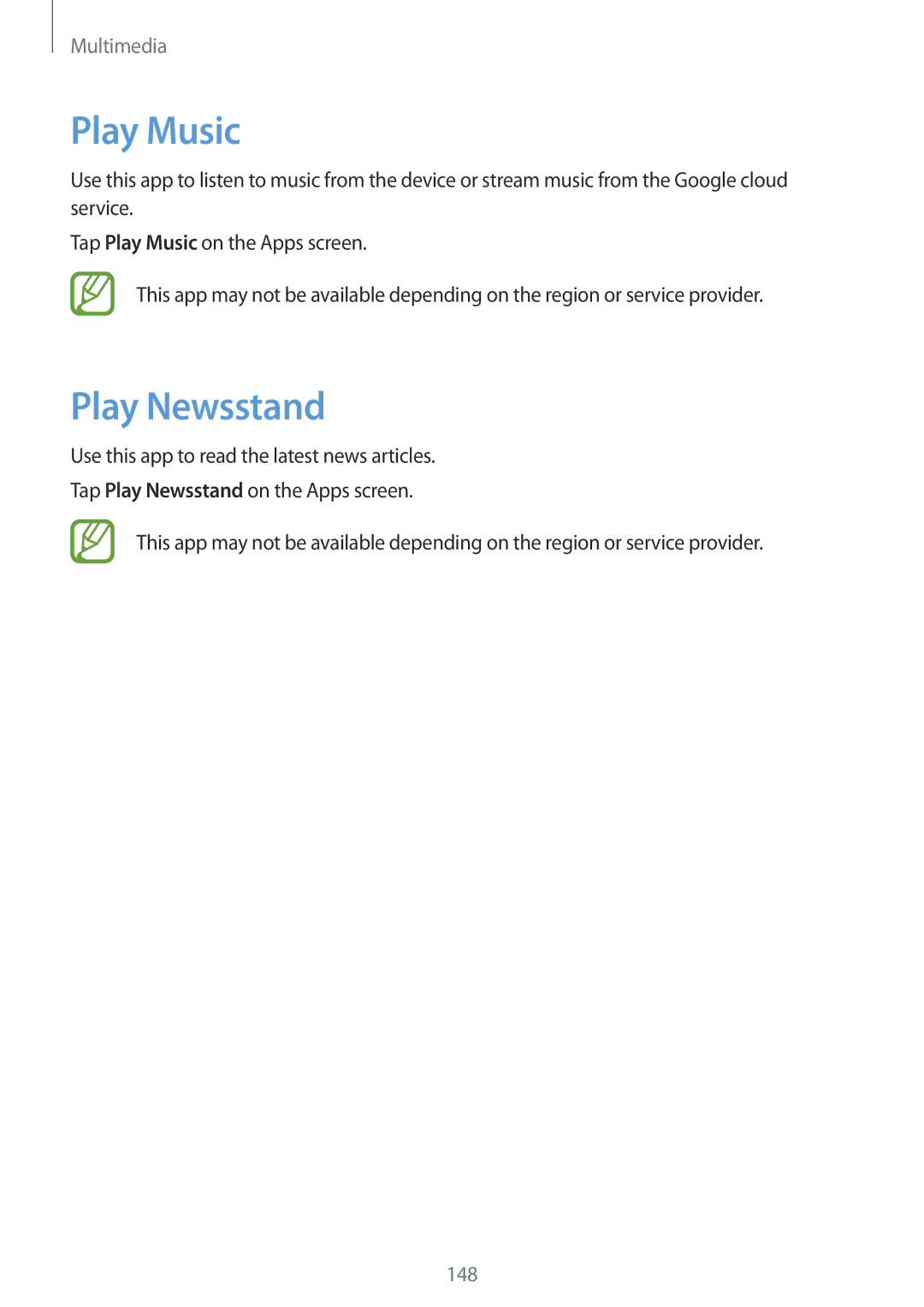 Samsung SM-G901FZKABAL, SM-G901FZKACOS, SM-G901FZDABAL, SM-G901FZWAVGR, SM-G901FZWADBT manual Play Music, Play Newsstand 