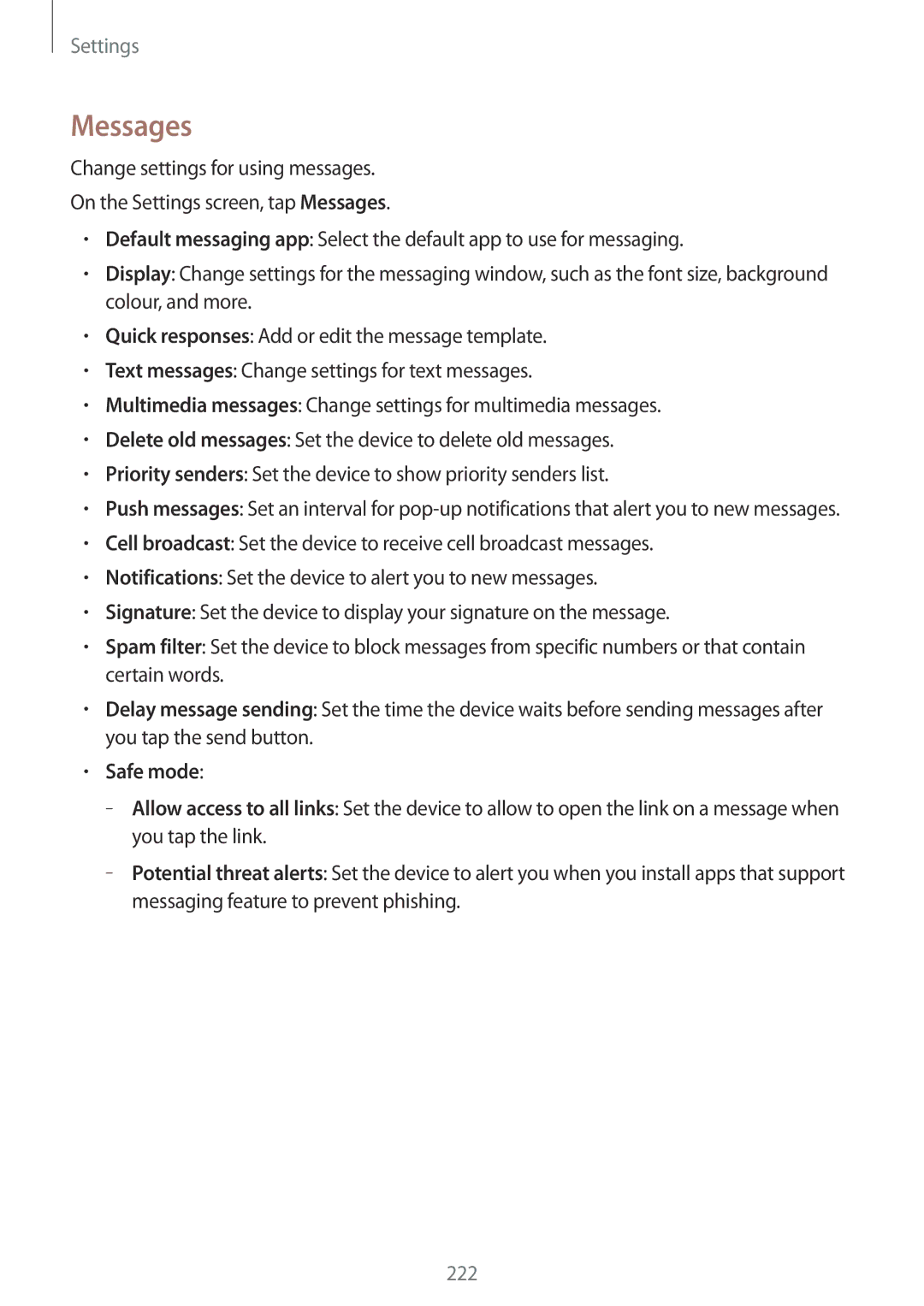 Samsung SM-G901FZKAEUR, SM-G901FZKACOS, SM-G901FZDABAL, SM-G901FZWAVGR, SM-G901FZWADBT, SM-G901FZKAVGR Messages, Safe mode 