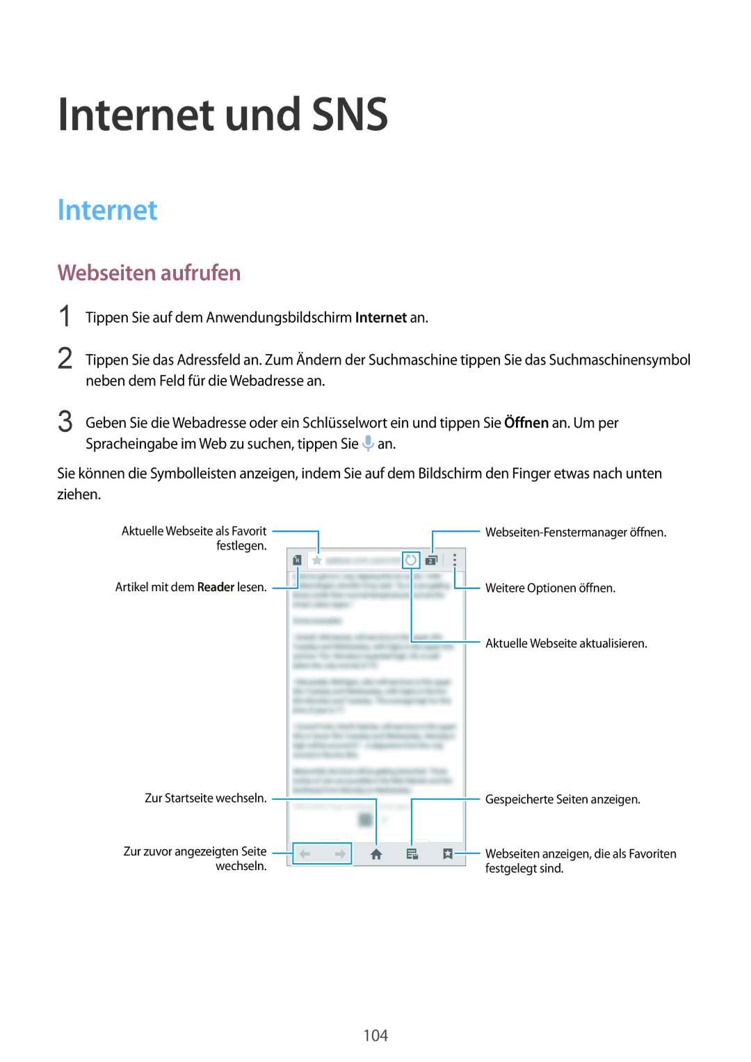 Samsung SM-G901FZWAVGR, SM-G901FZKACOS, SM-G901FZDABAL, SM-G901FZWADBT, SM-G901FZKAVGR Internet und SNS, Webseiten aufrufen 