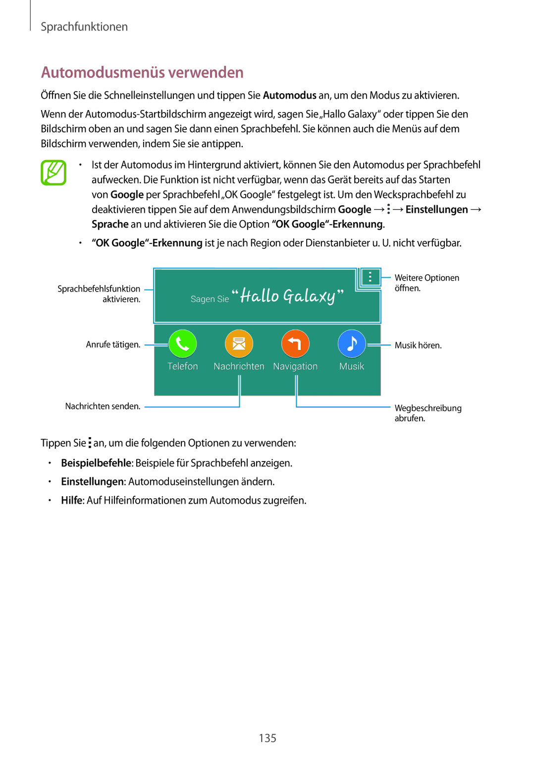 Samsung SM-G901FZKABOG, SM-G901FZKACOS, SM-G901FZDABAL, SM-G901FZWAVGR, SM-G901FZWADBT manual Automodusmenüs verwenden 