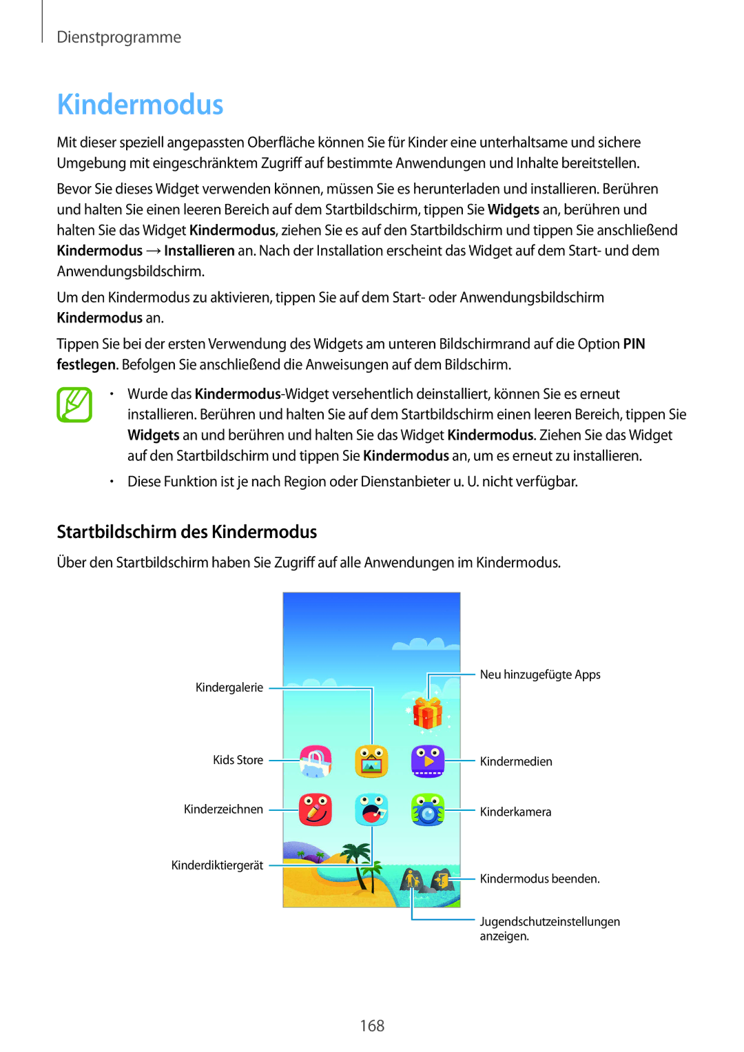 Samsung SM-G901FZWABOG, SM-G901FZKACOS, SM-G901FZDABAL, SM-G901FZWAVGR, SM-G901FZWADBT Startbildschirm des Kindermodus 