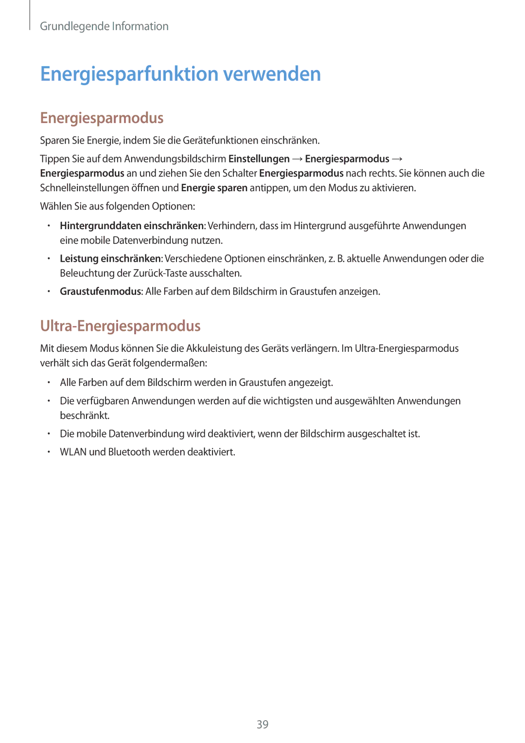 Samsung SM-G901FZKAVD2, SM-G901FZKACOS, SM-G901FZDABAL manual Energiesparfunktion verwenden, Ultra-Energiesparmodus 