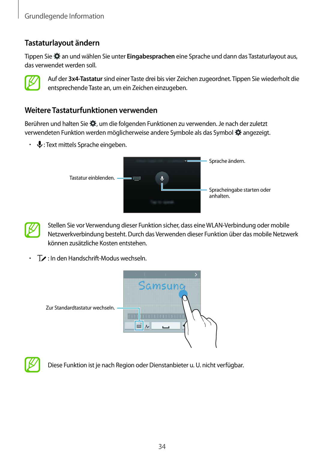 Samsung SM-G901FZKACOS, SM-G901FZDABAL, SM-G901FZWAVGR manual Tastaturlayout ändern, Weitere Tastaturfunktionen verwenden 