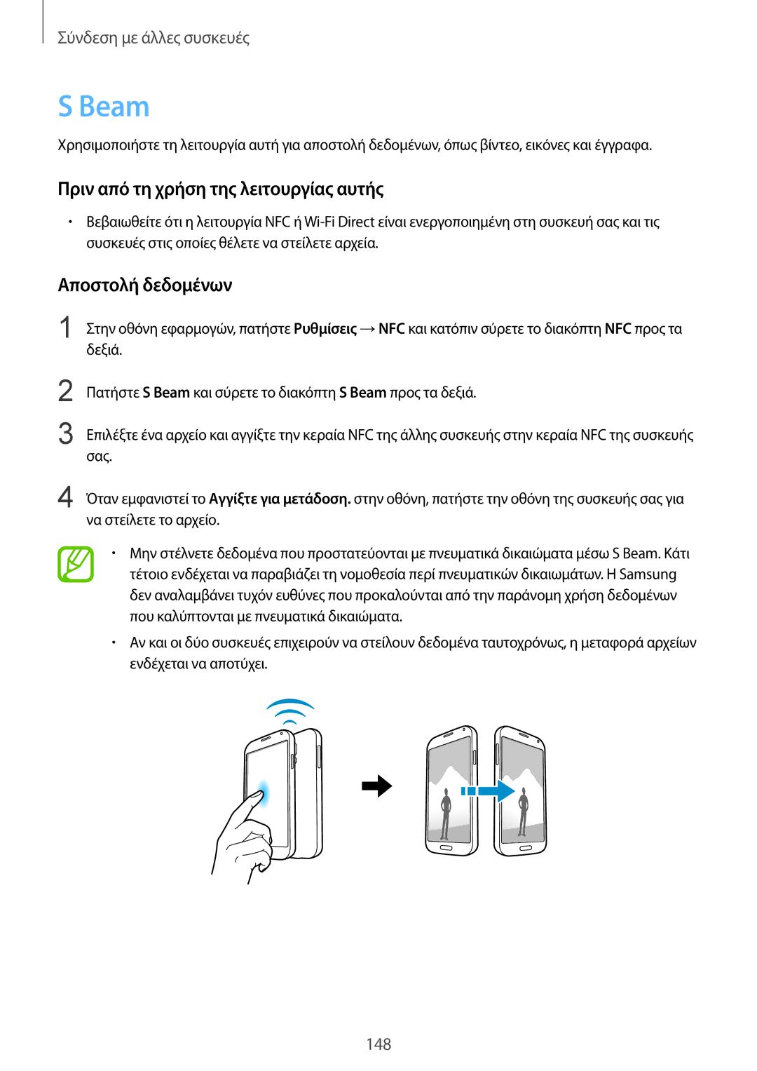 Samsung SM-G901FZKAEUR, SM-G901FZKACOS, SM-G901FZWAVGR, SM-G901FZKAVGR, SM-G901FZWAEUR manual Beam, Αποστολή δεδομένων 