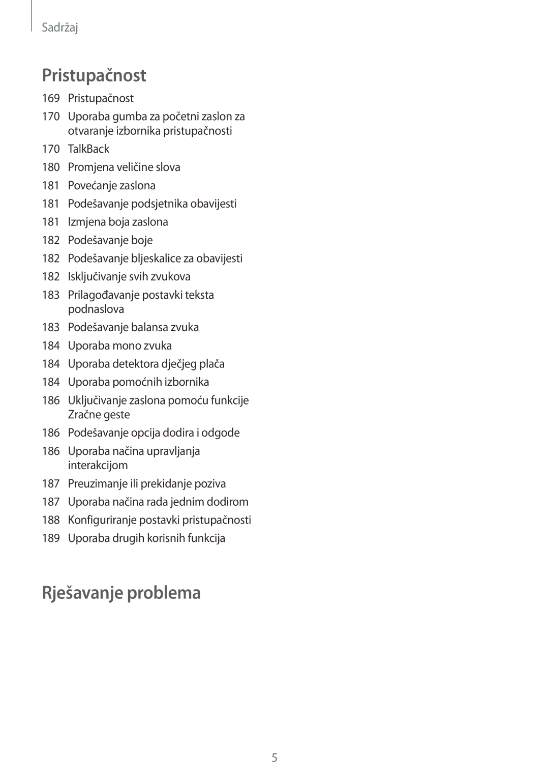 Samsung SM-G901FZKAVIP manual Rješavanje problema 