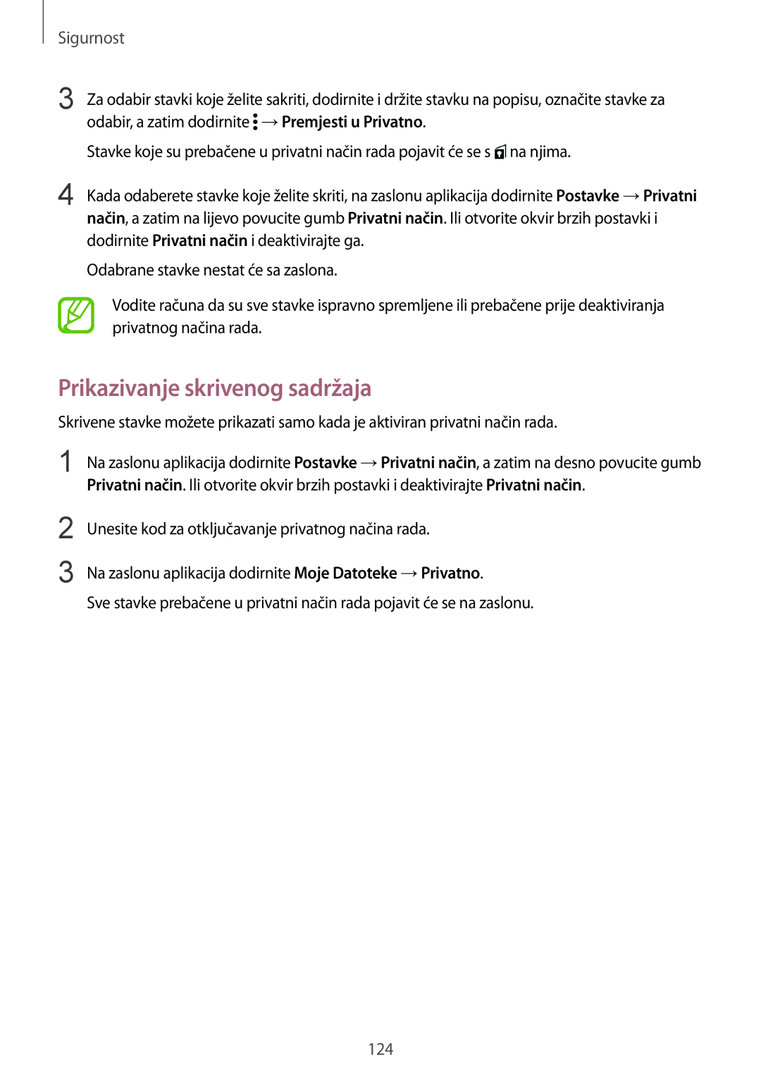 Samsung SM-G901FZKAVIP manual Prikazivanje skrivenog sadržaja 