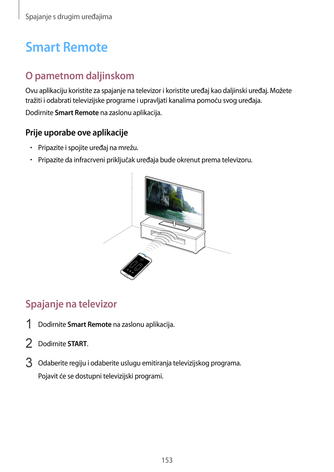 Samsung SM-G901FZKAVIP manual Smart Remote, Pametnom daljinskom, Prije uporabe ove aplikacije 