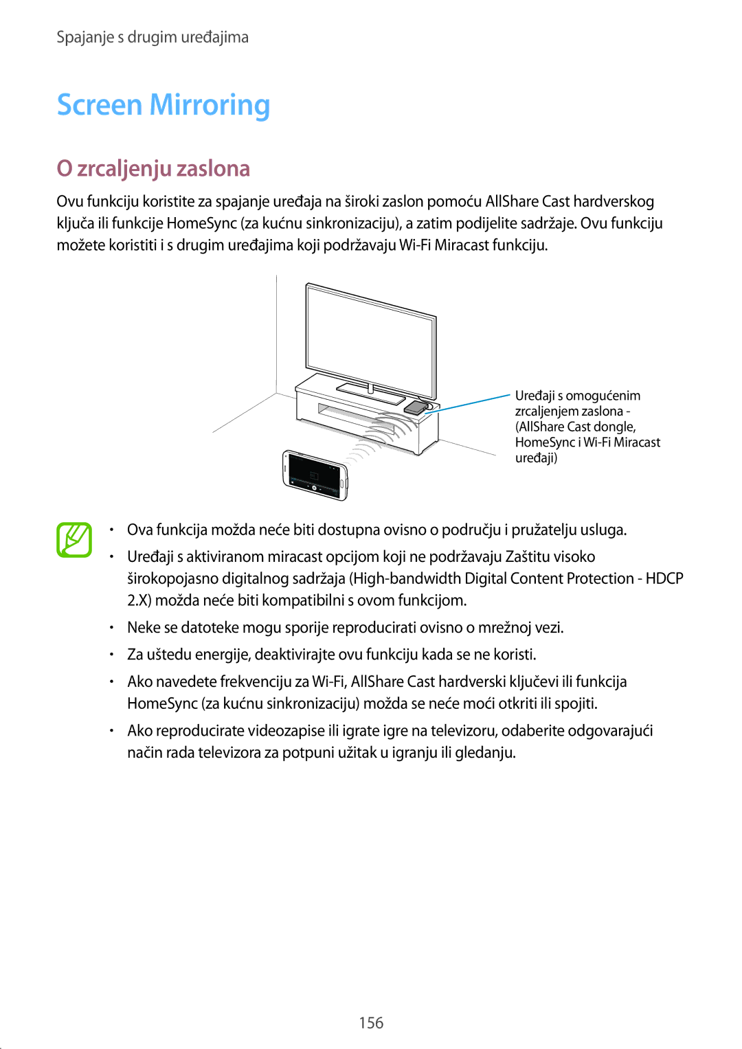 Samsung SM-G901FZKAVIP manual Screen Mirroring, Zrcaljenju zaslona 