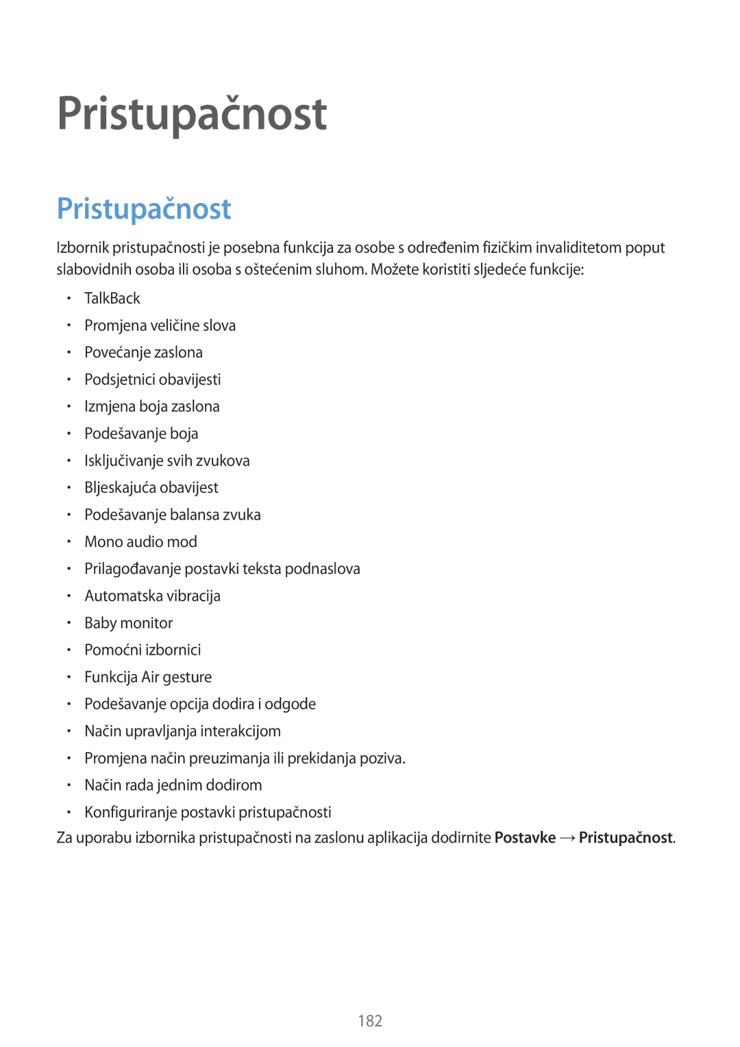 Samsung SM-G901FZKAVIP manual Pristupačnost 