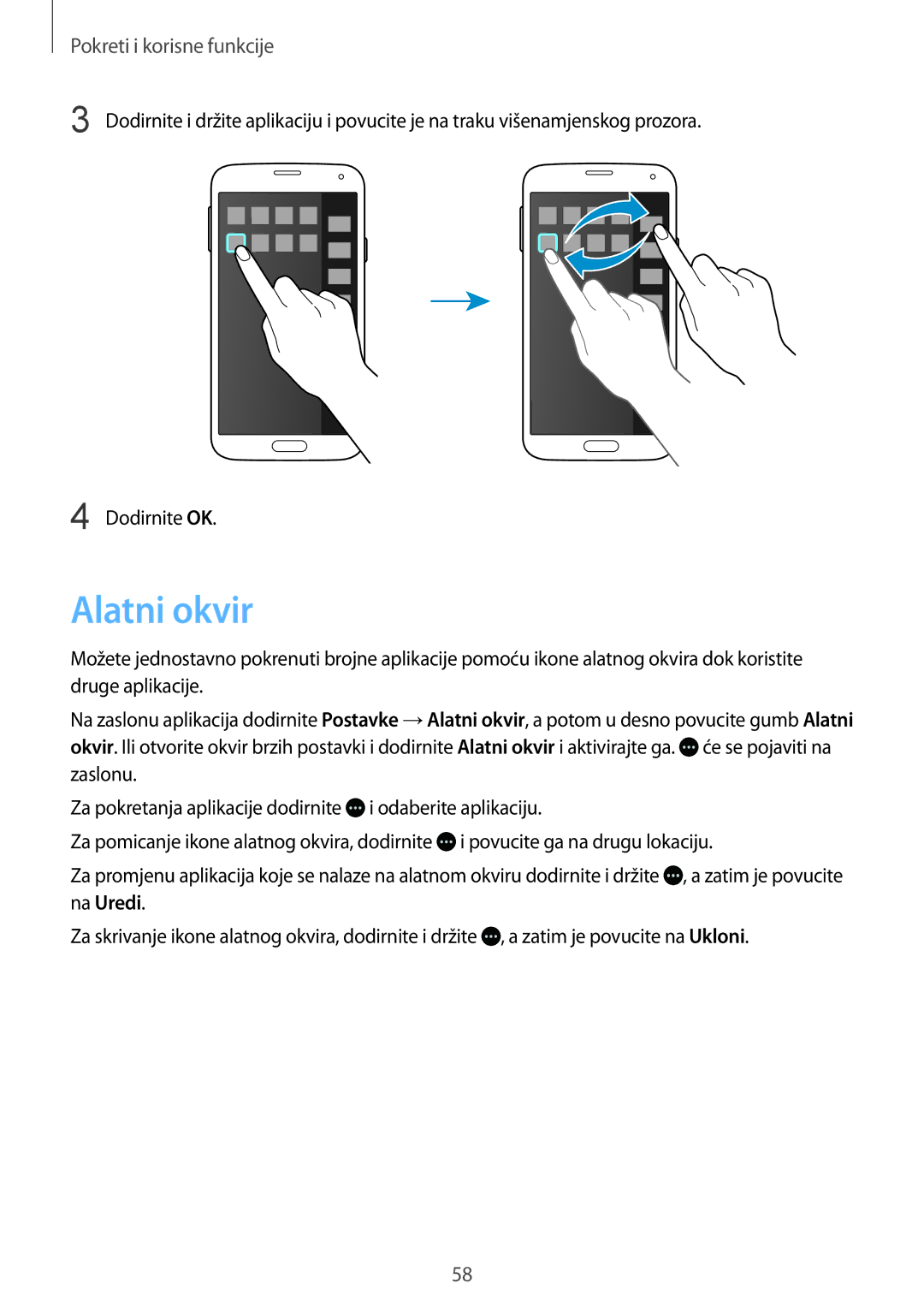 Samsung SM-G901FZKAVIP manual Alatni okvir 