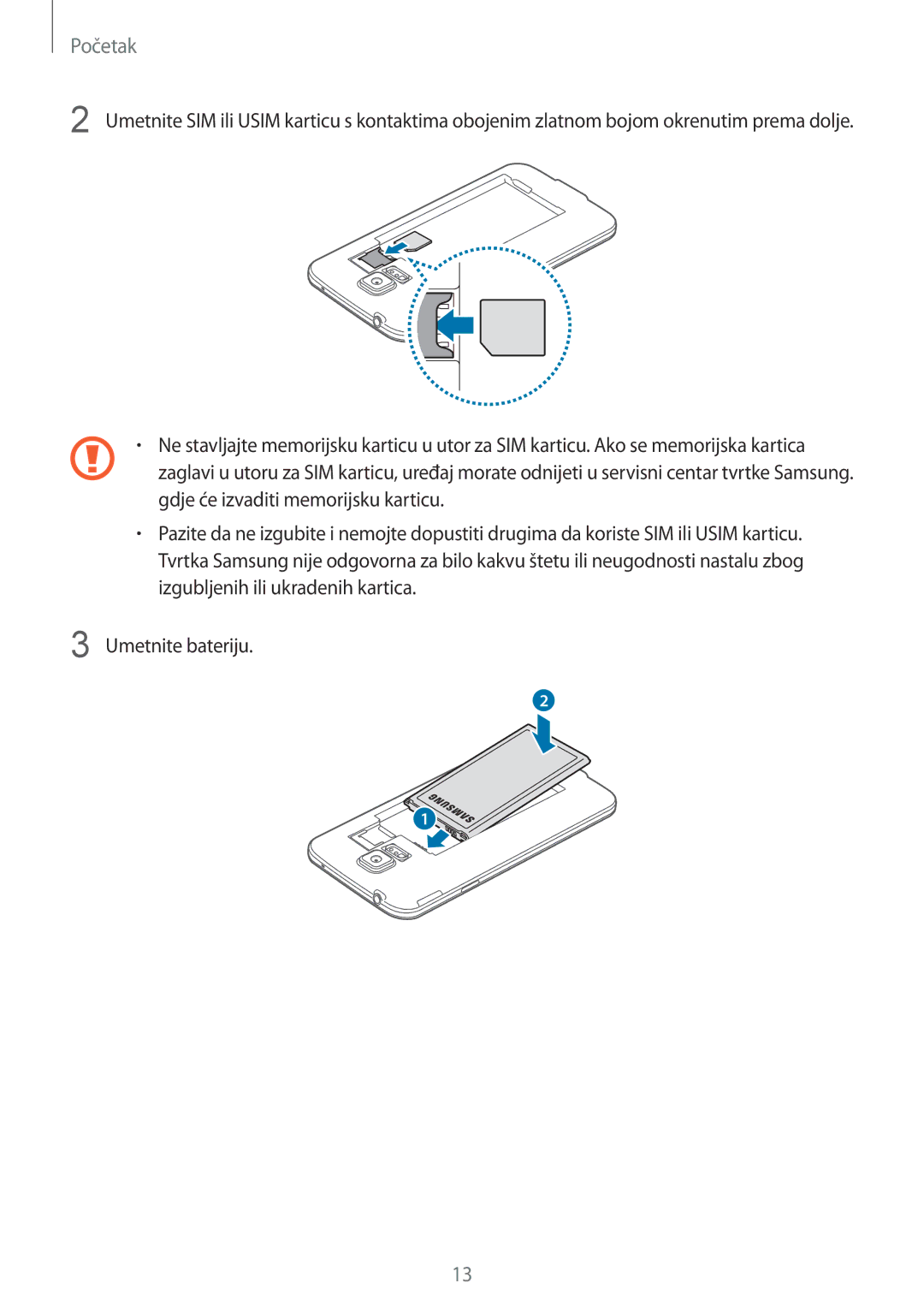 Samsung SM-G901FZKAVIP manual Početak 