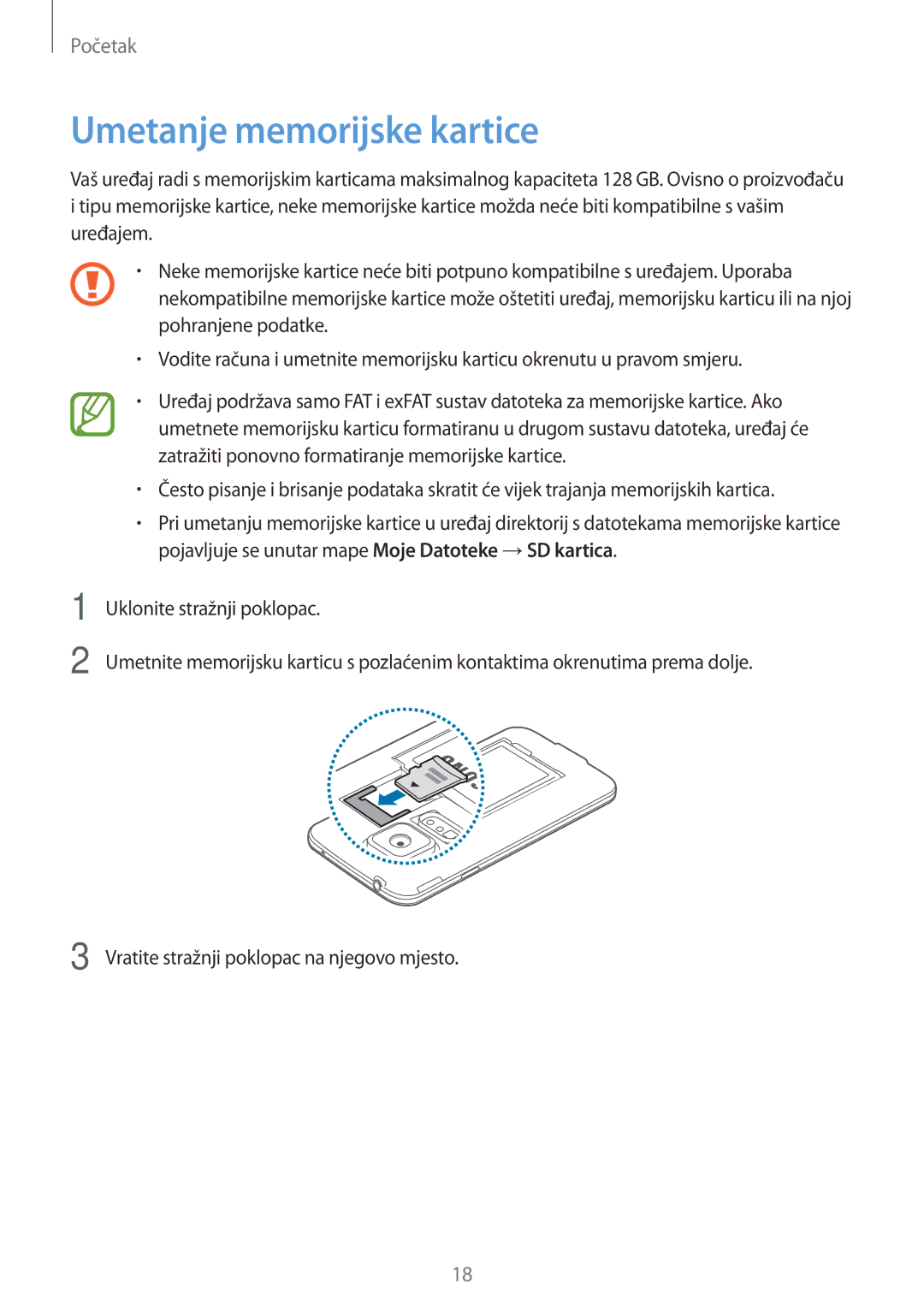 Samsung SM-G901FZKAVIP manual Umetanje memorijske kartice 