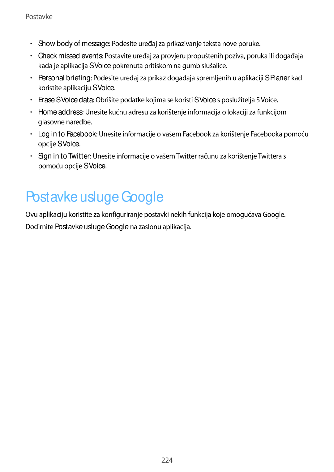 Samsung SM-G901FZKAVIP manual Postavke usluge Google 