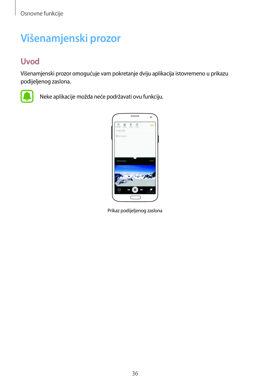 Samsung SM-G903FZDASEE manual Višenamjenski prozor, Uvod 