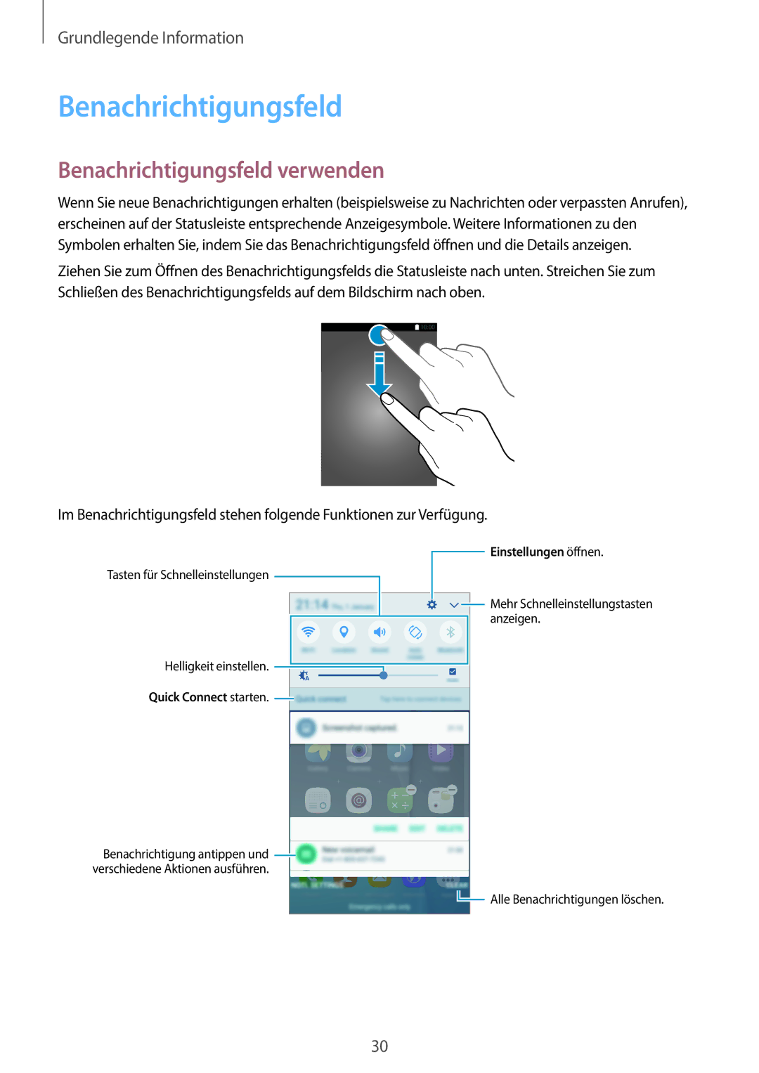 Samsung SM-G903FZKADBT, SM-G903FZDADBT, SM-G903FZSADBT manual Benachrichtigungsfeld verwenden 