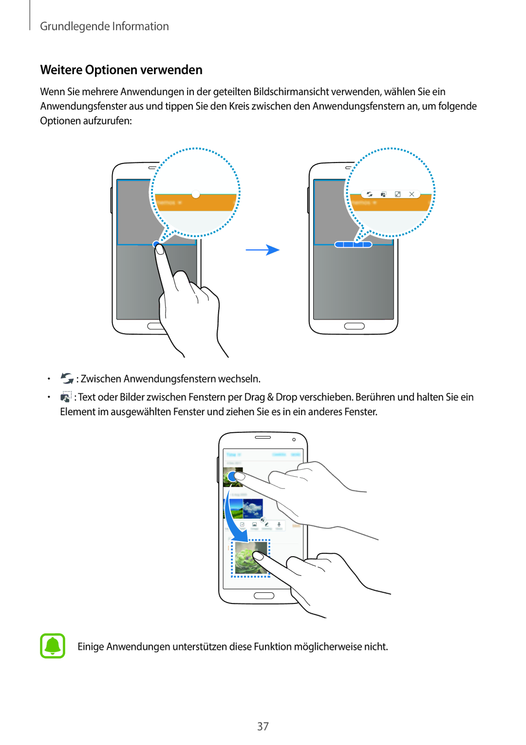 Samsung SM-G903FZDADBT, SM-G903FZKADBT, SM-G903FZSADBT manual Weitere Optionen verwenden 