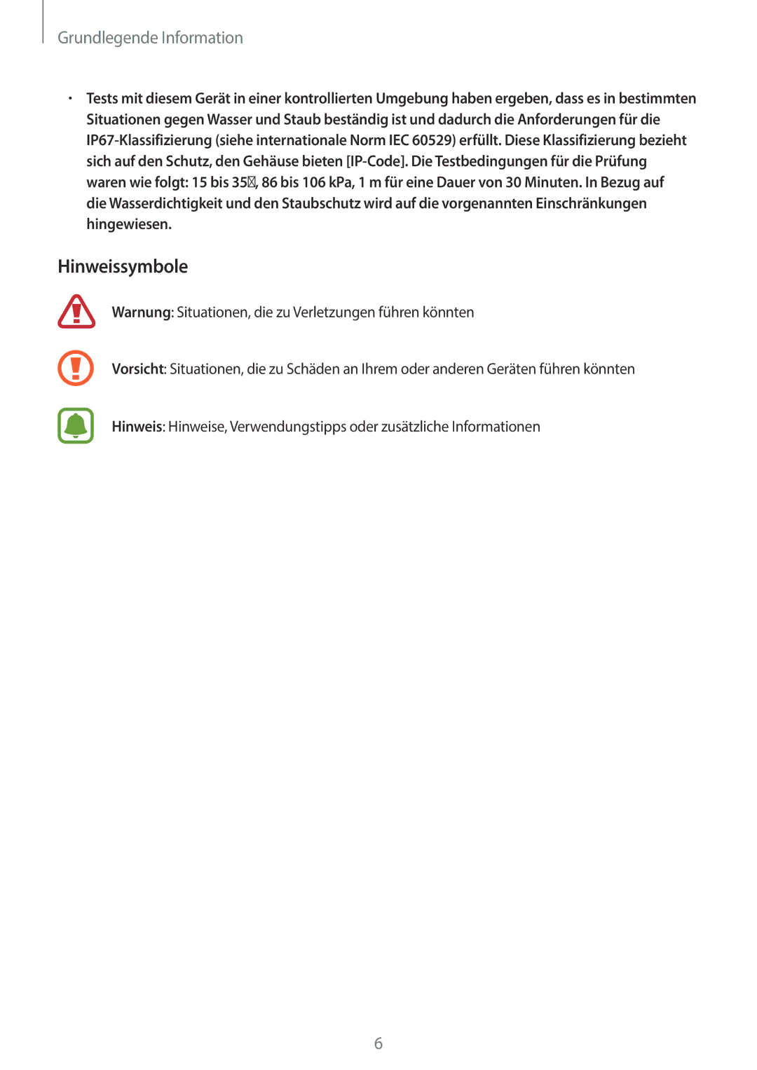 Samsung SM-G903FZKADBT, SM-G903FZDADBT, SM-G903FZSADBT manual Hinweissymbole 