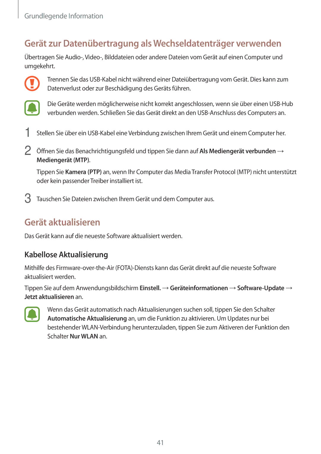 Samsung SM-G903FZSADBT, SM-G903FZKADBT, SM-G903FZDADBT manual Gerät aktualisieren, Kabellose Aktualisierung 