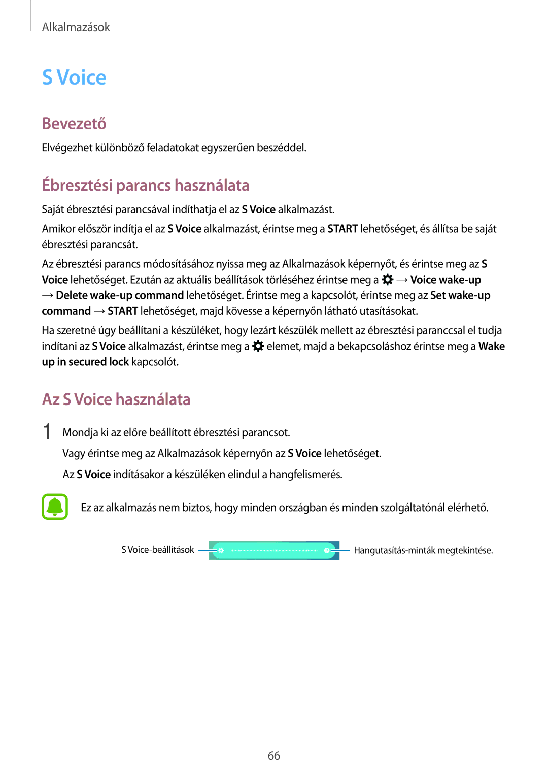 Samsung SM-G903FZKAO2C, SM-G903FZKADBT, SM-G903FZSAETL manual Ébresztési parancs használata, Az S Voice használata 