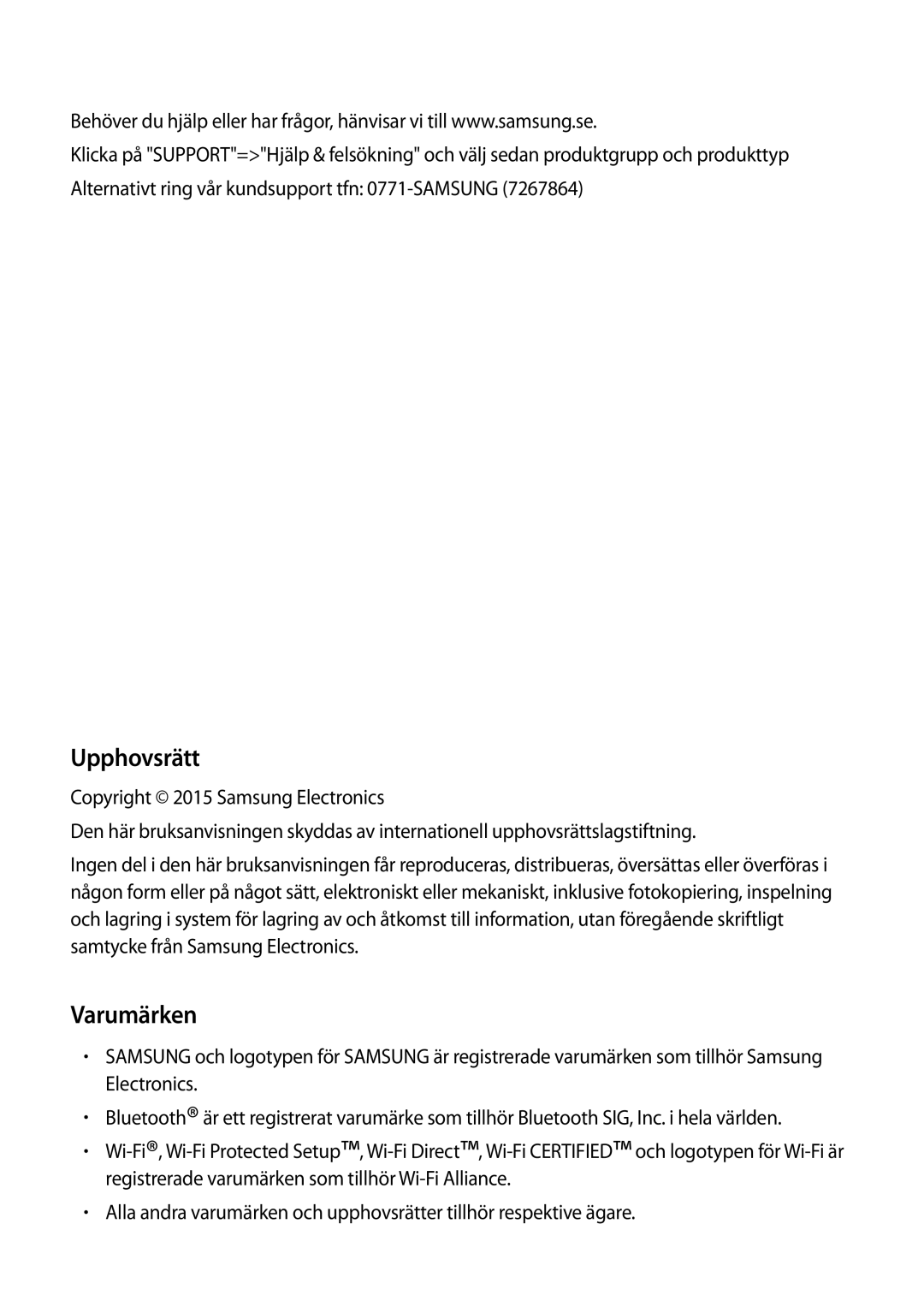 Samsung SM-G903FZKANEE manual Upphovsrätt, Varumärken 