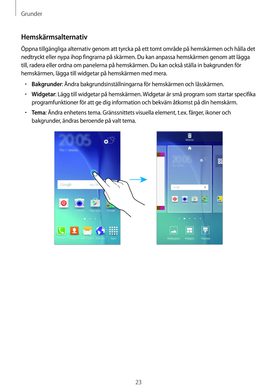 Samsung SM-G903FZKANEE manual Hemskärmsalternativ 