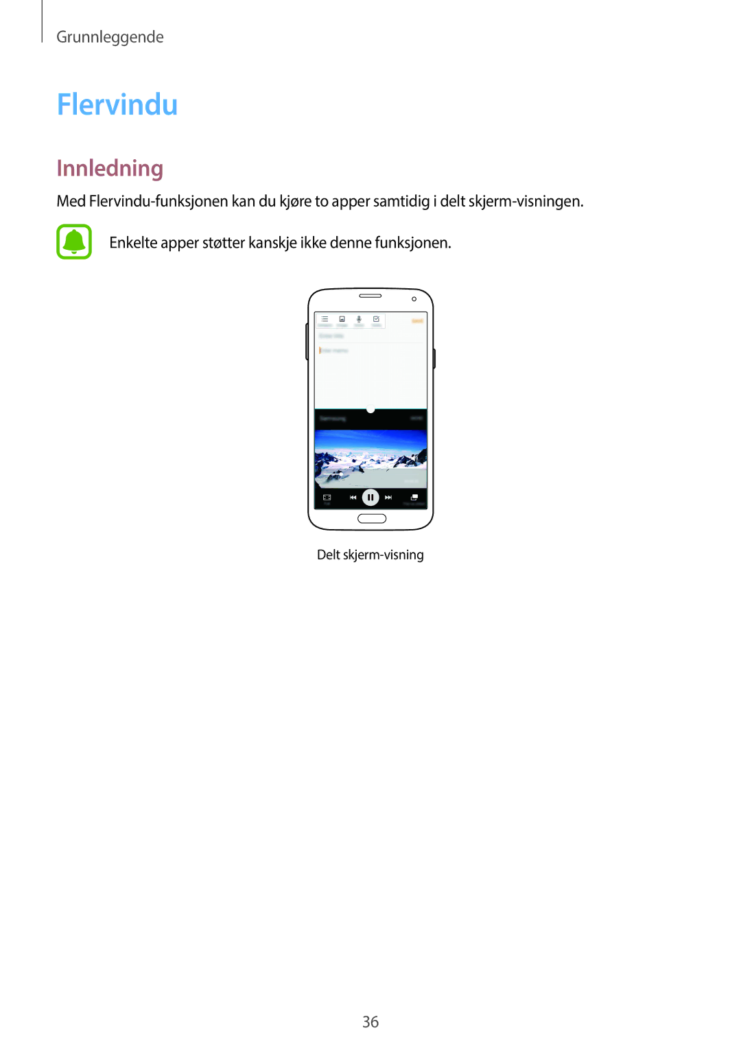 Samsung SM-G903FZKANEE manual Flervindu, Innledning 