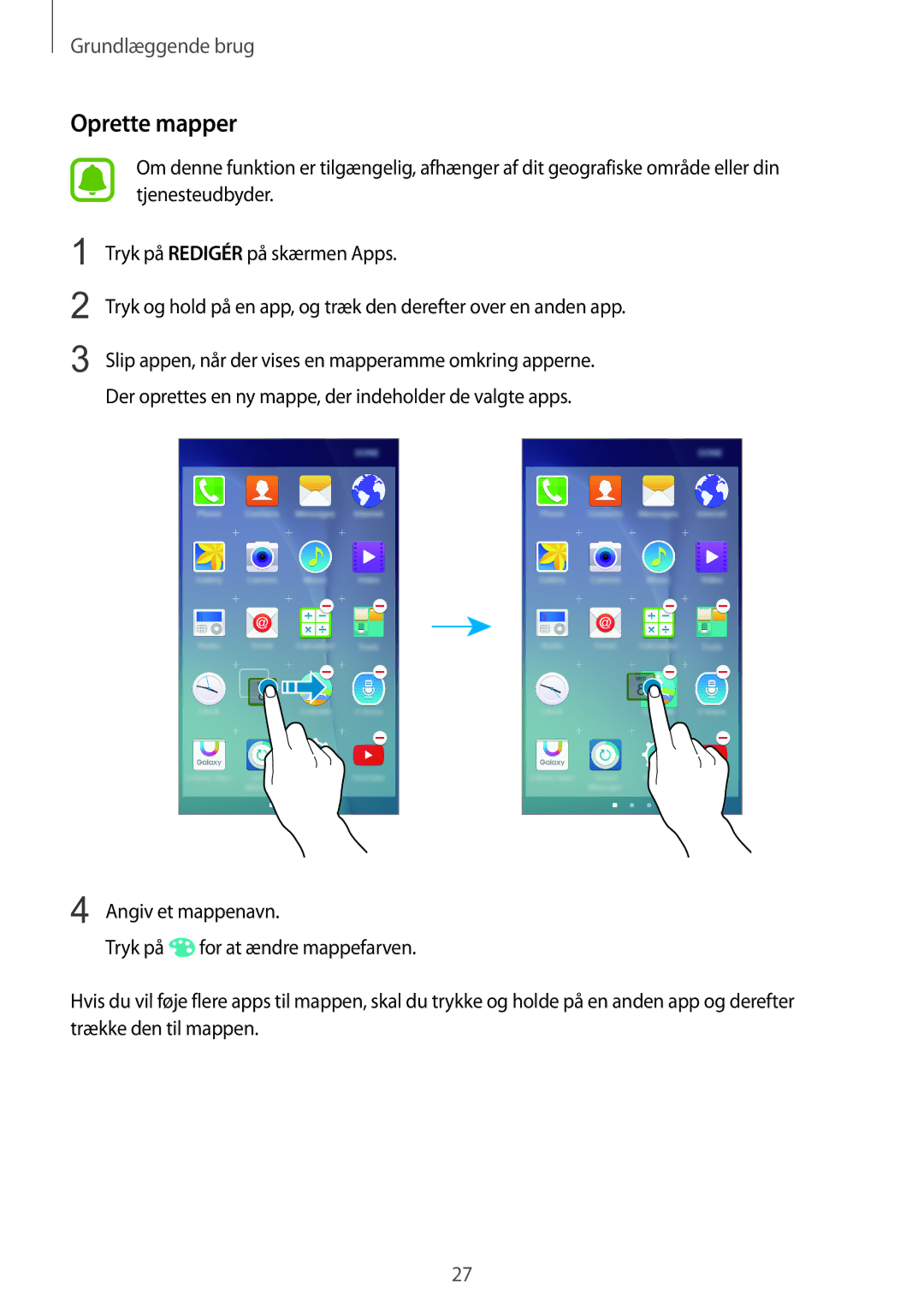 Samsung SM-G903FZKANEE manual Oprette mapper 