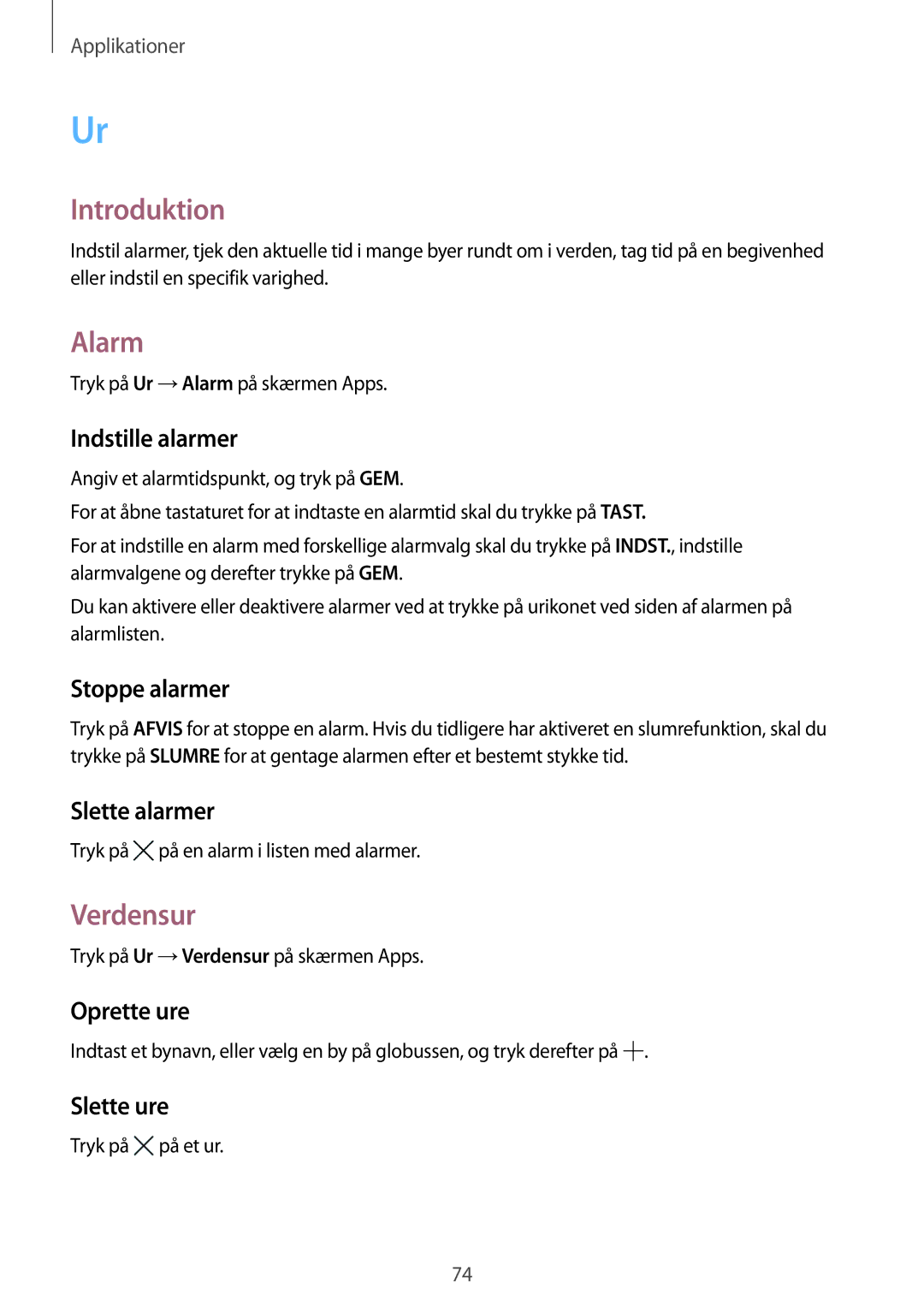 Samsung SM-G903FZKANEE manual Alarm, Verdensur 