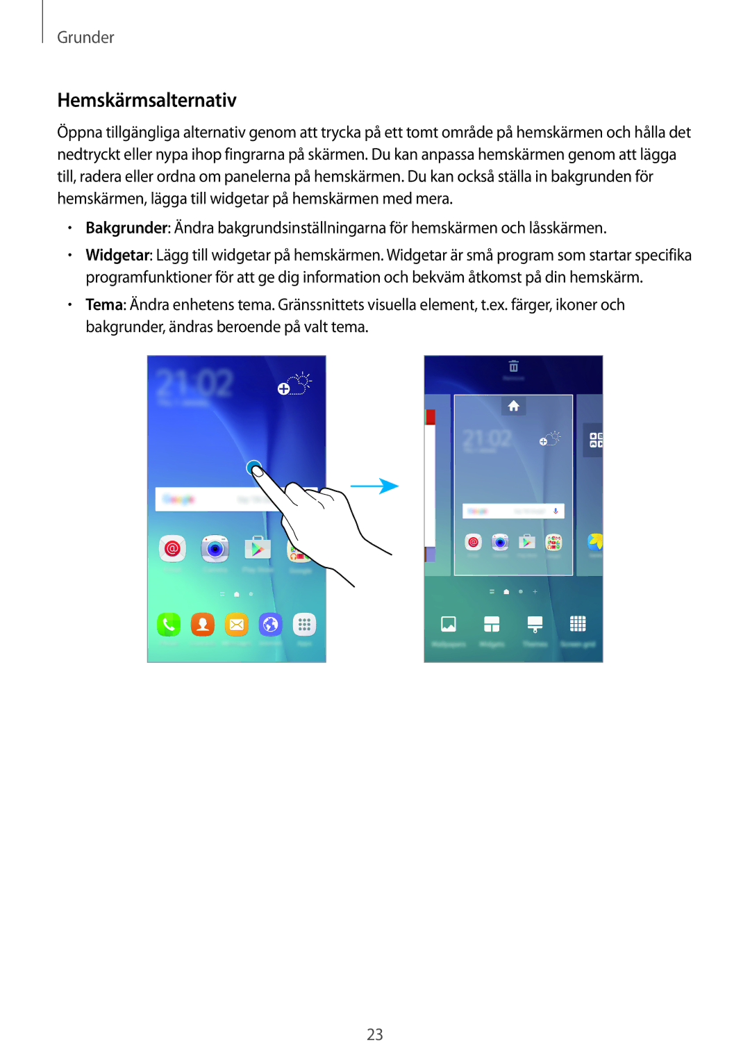 Samsung SM-G903FZKANEE manual Hemskärmsalternativ 