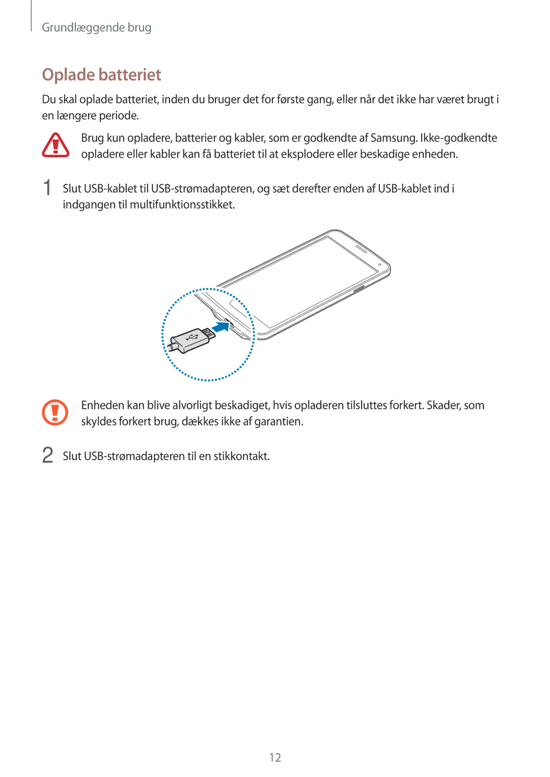 Samsung SM-G903FZKANEE manual Oplade batteriet 