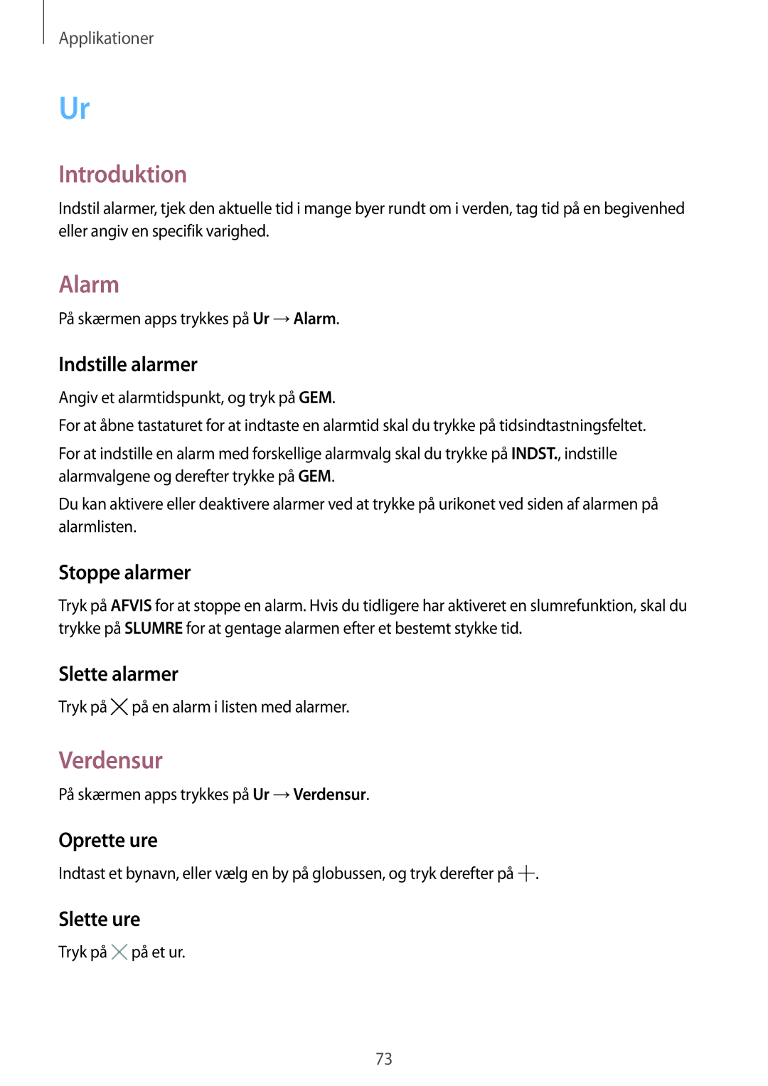 Samsung SM-G903FZKANEE manual Alarm, Verdensur 