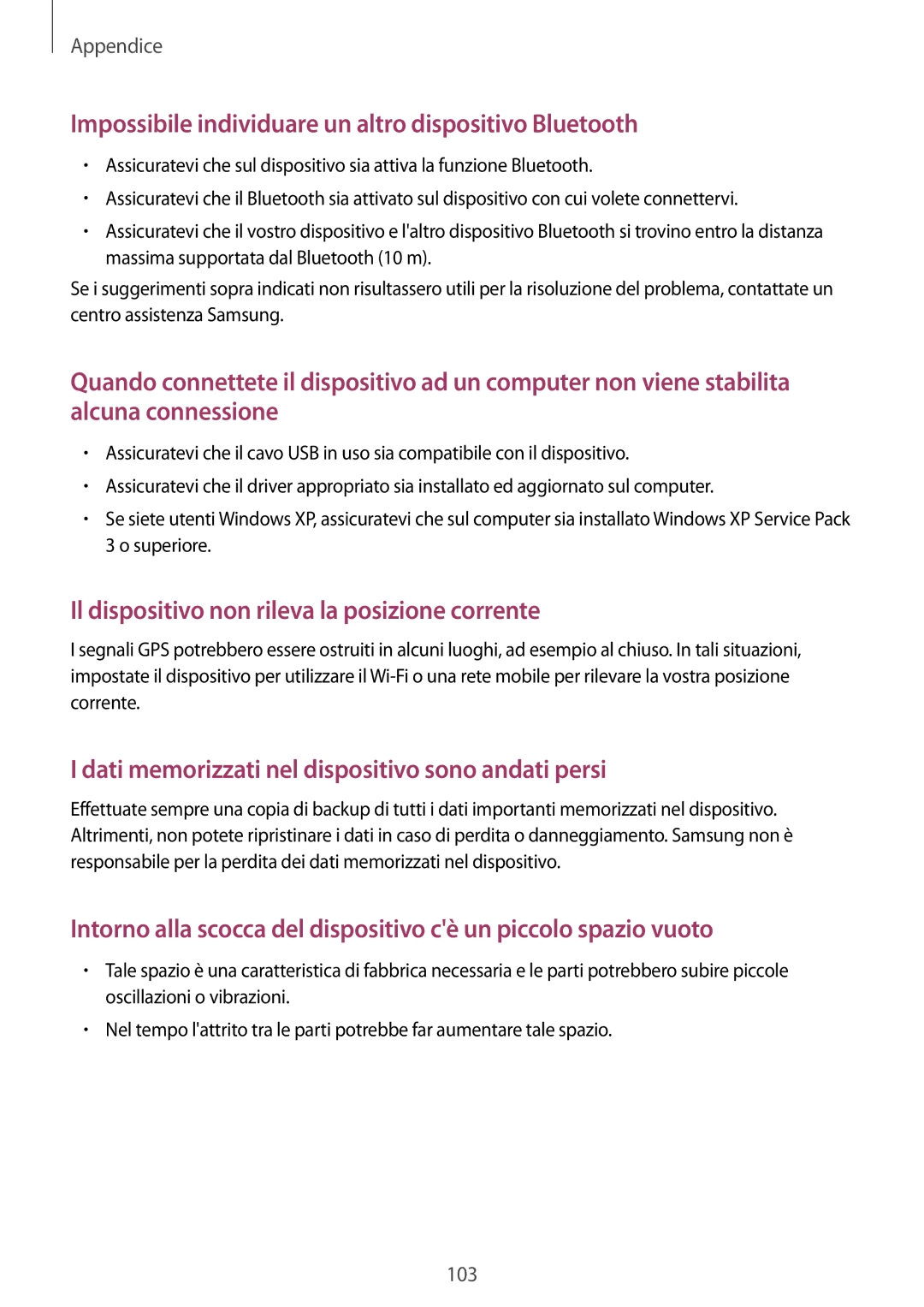 Samsung SM-G903FZDATIM, SM-G903FZKATIM, SM-G903FZSATIM manual Impossibile individuare un altro dispositivo Bluetooth 