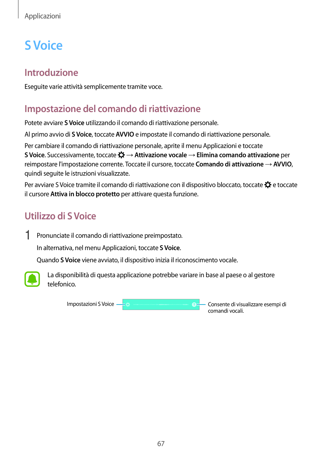 Samsung SM-G903FZDATIM, SM-G903FZKATIM, SM-G903FZSATIM Impostazione del comando di riattivazione, Utilizzo di S Voice 