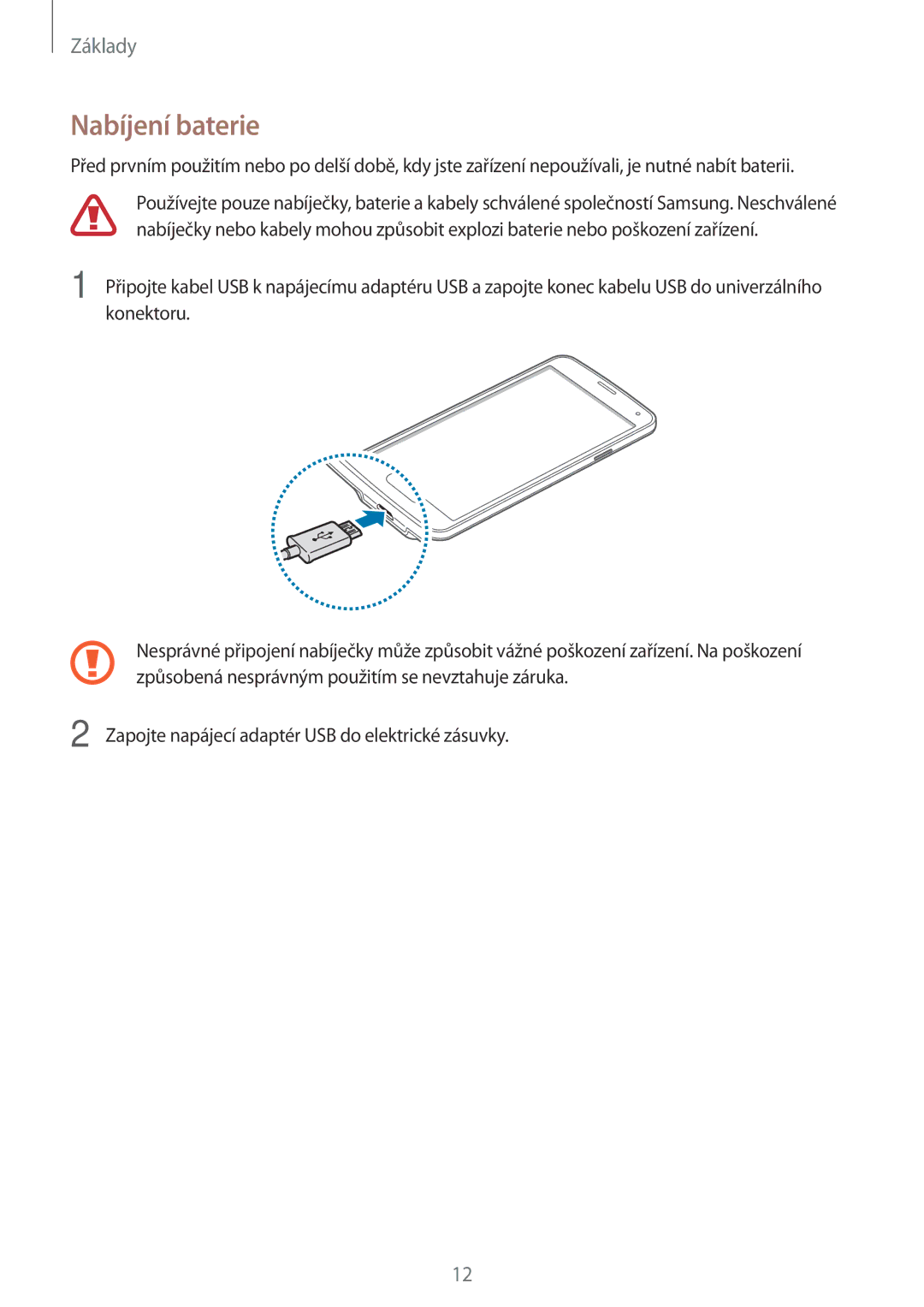 Samsung SM-G903FZSAETL manual Nabíjení baterie 