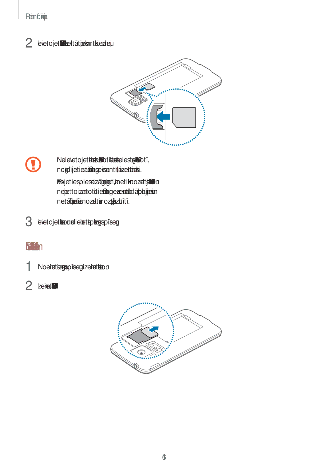 Samsung SM-G903FZKASEB, SM-G903FZSASEB, SM-G903FZDASEB manual SIM vai Usim kartes izņemšana 