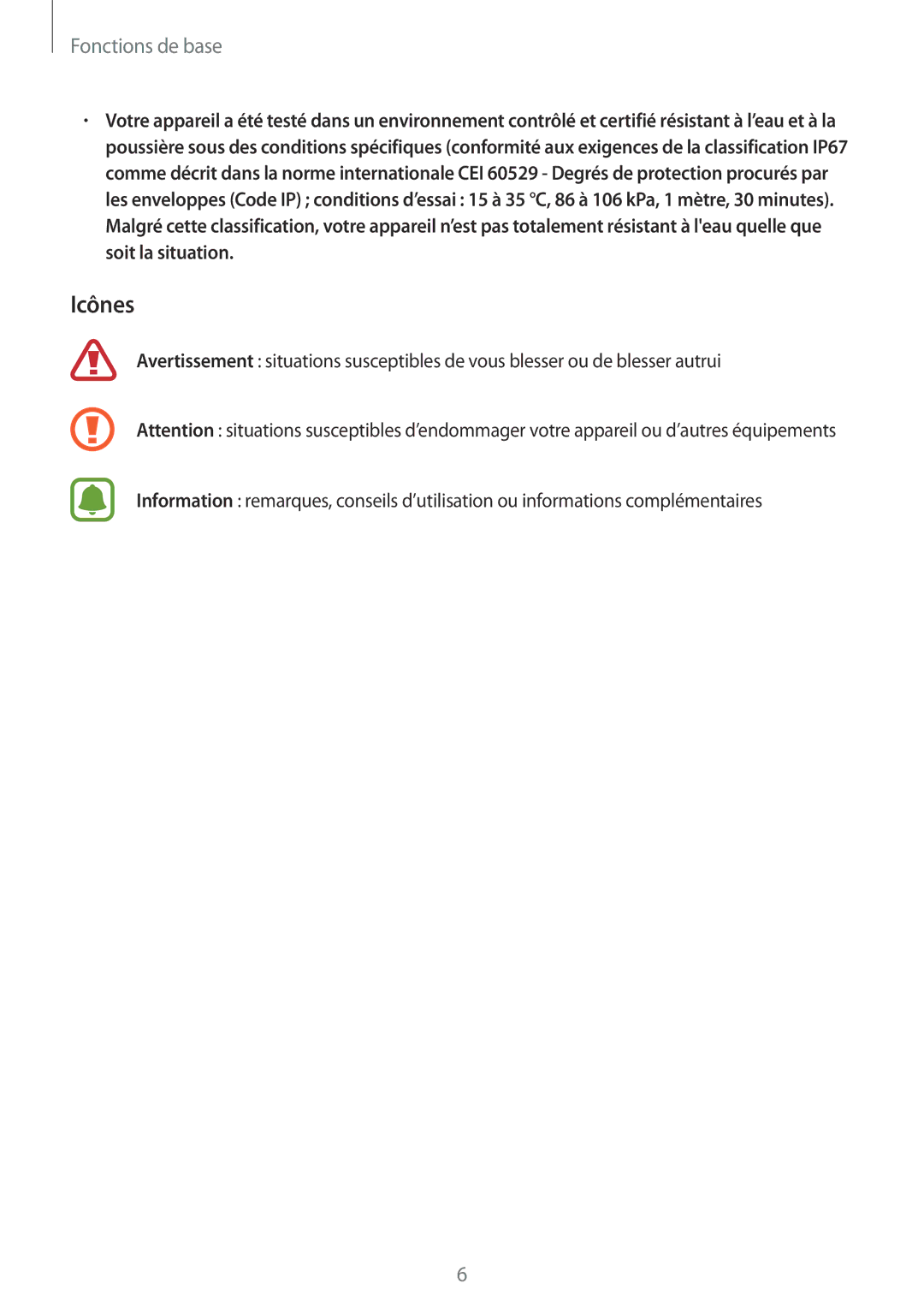 Samsung SM-G903FZSAXEF, SM-G903FZKAXEF, SM-G903FZDAXEF manual Icônes 