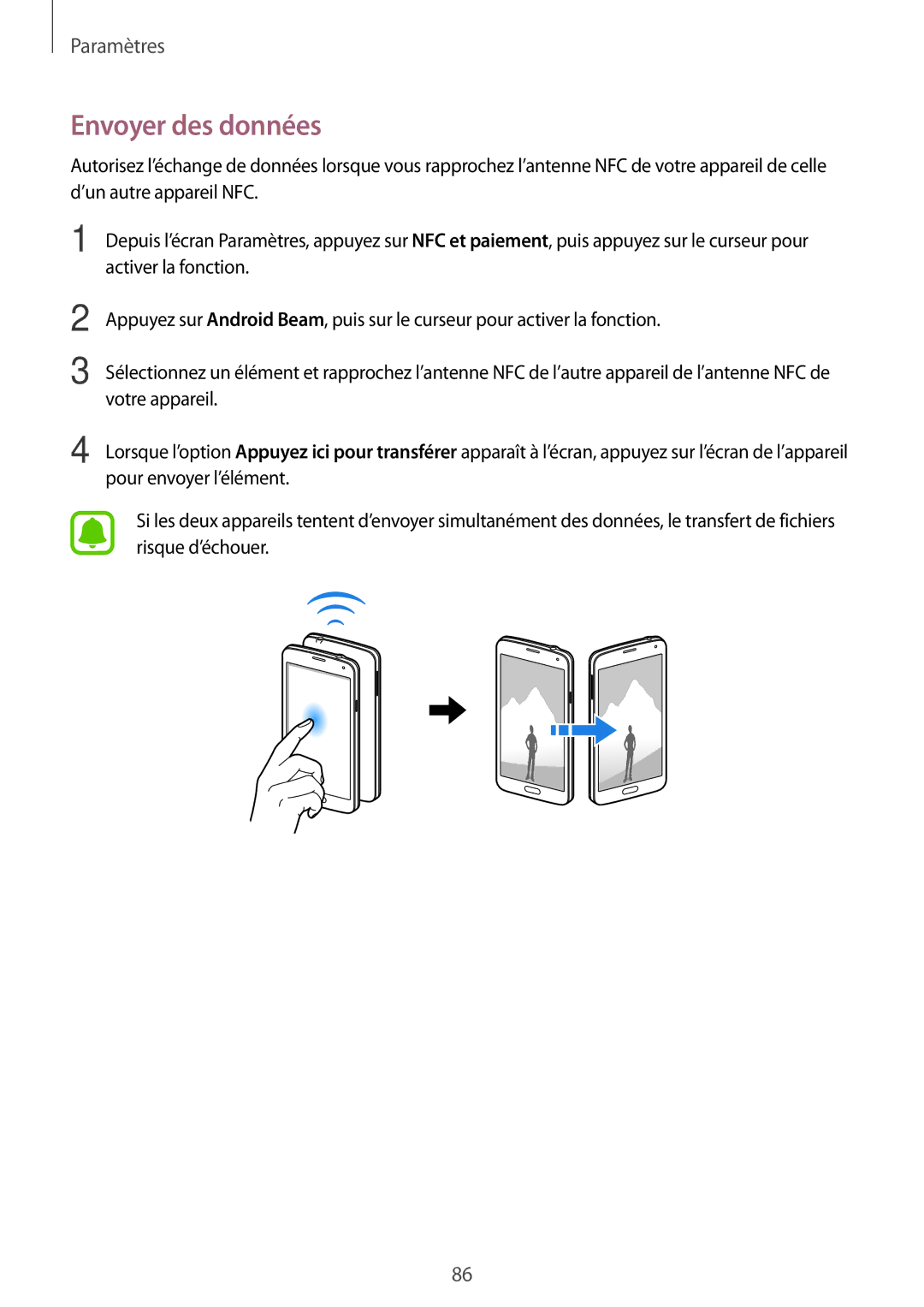 Samsung SM-G903FZDAXEF, SM-G903FZSAXEF, SM-G903FZKAXEF manual Envoyer des données 