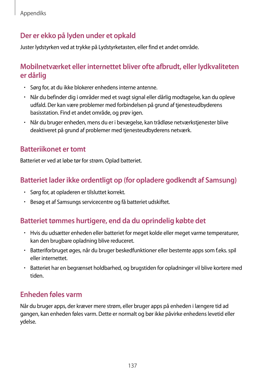 Samsung SM-G920FZDANEE, SM-G920FZBANEE manual Batteriikonet er tomt, Batteriet er ved at løbe tør for strøm. Oplad batteriet 