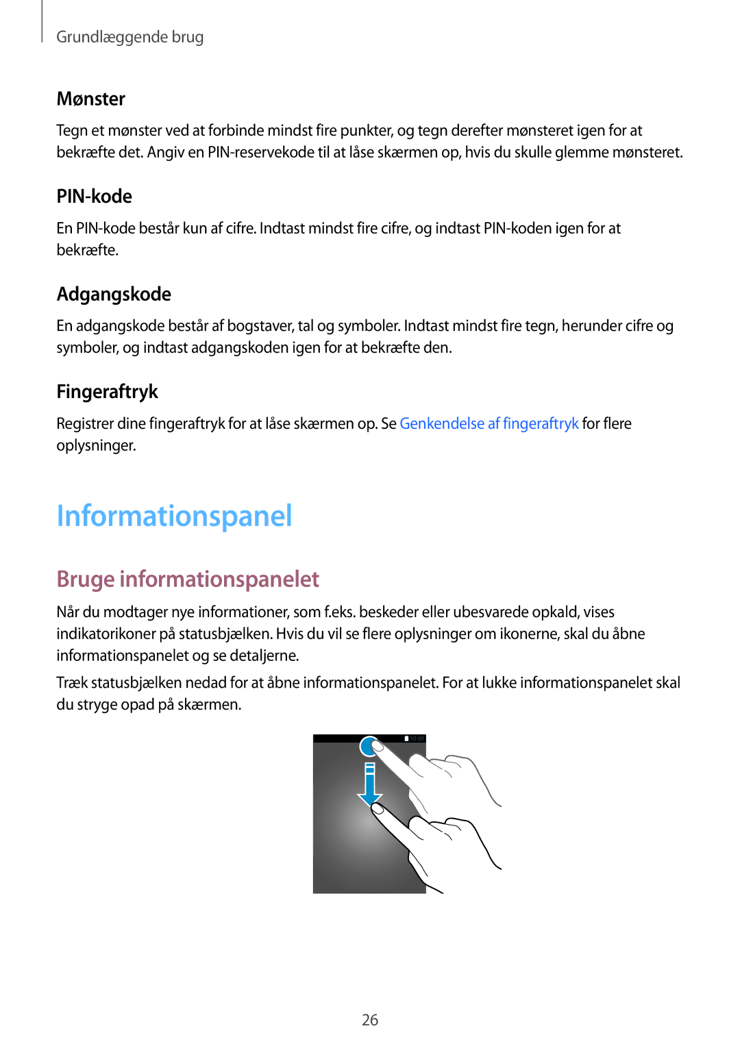 Samsung SM-G920FZKFNEE, SM-G920FZBANEE, SM-G920FZWANEE, SM-G920FZKANEE manual Informationspanel, Bruge informationspanelet 