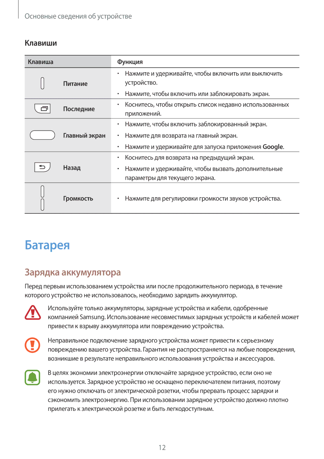 Samsung SM-G920FZWASER, SM-G920FZBASEB, SM-G920FZWUSER, SM-G920FZKVSER, SM-G920FZKASER Батарея, Зарядка аккумулятора, Клавиши 