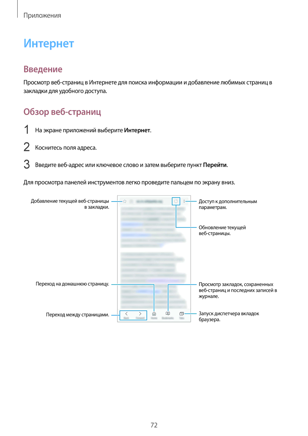 Samsung SM-G920FZBASEB, SM-G920FZWUSER, SM-G920FZKVSER, SM-G920FZKASER, SM-G920FZWASER manual Интернет, Обзор веб-страниц 