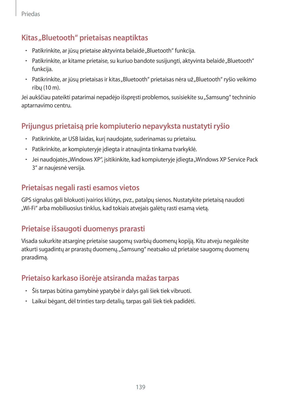 Samsung SM-G920FZBASEB manual Kitas„Bluetooth prietaisas neaptiktas 