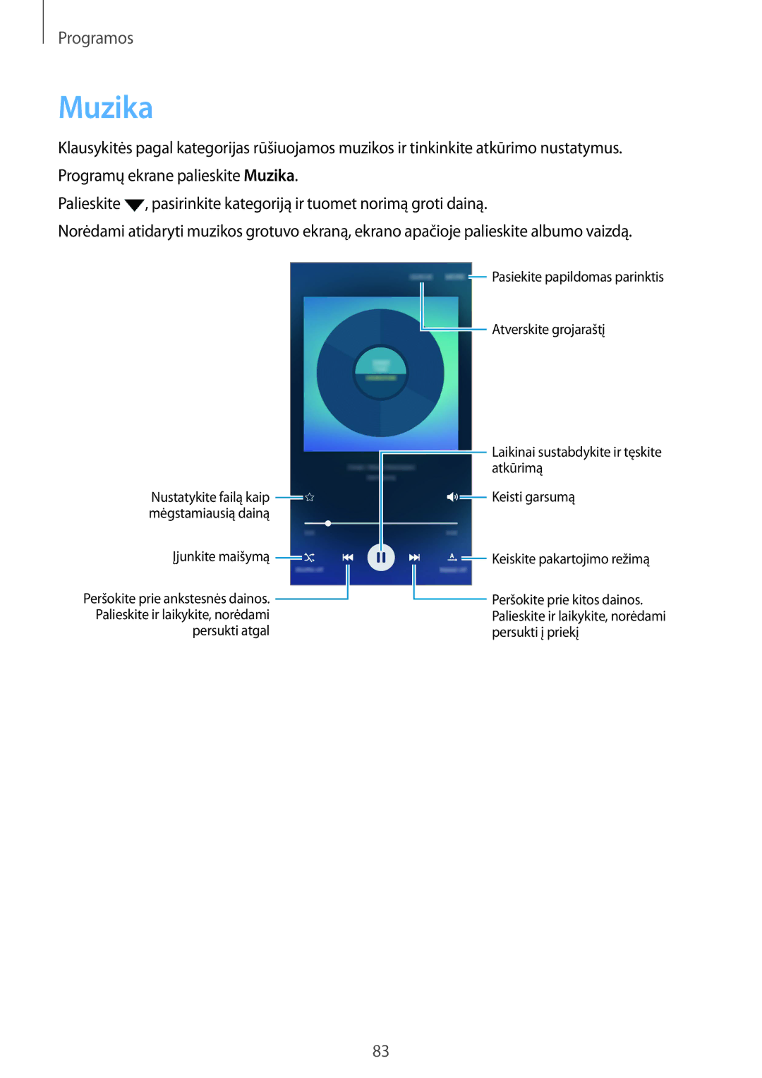 Samsung SM-G920FZBASEB manual Muzika 