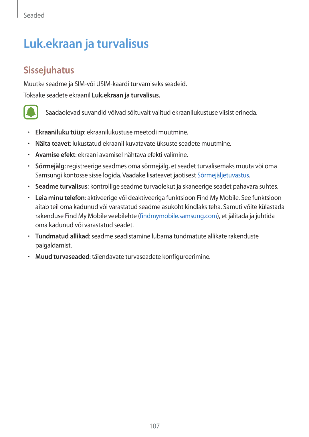 Samsung SM-G920FZBASEB manual Luk.ekraan ja turvalisus, Sissejuhatus 