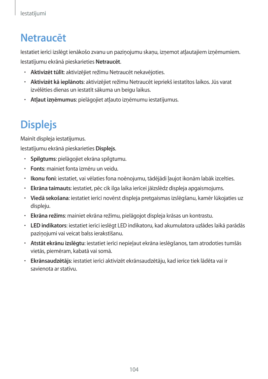 Samsung SM-G920FZBASEB manual Netraucēt, Displejs 