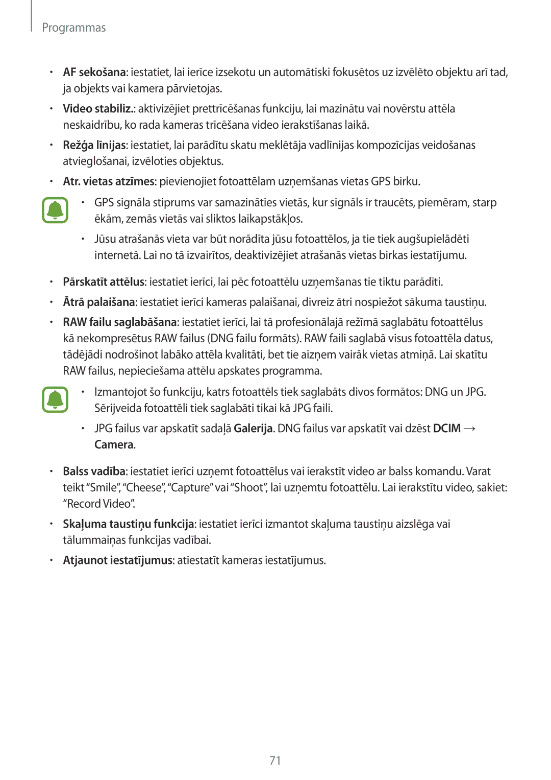 Samsung SM-G920FZBASEB manual Programmas 