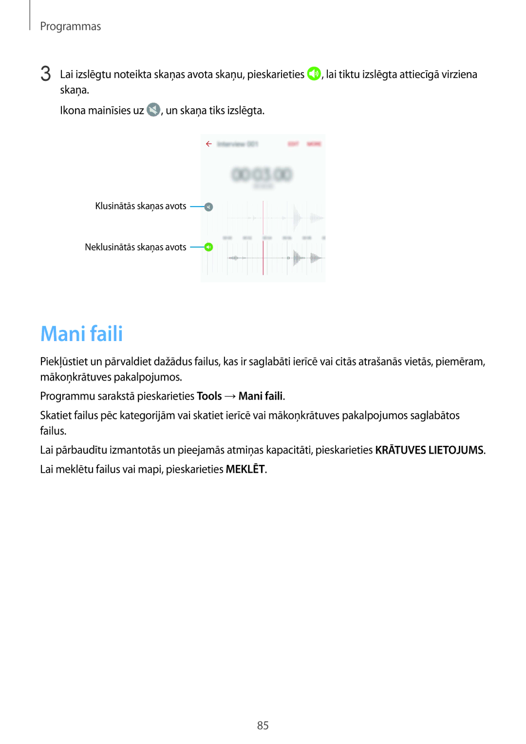 Samsung SM-G920FZBASEB manual Mani faili 