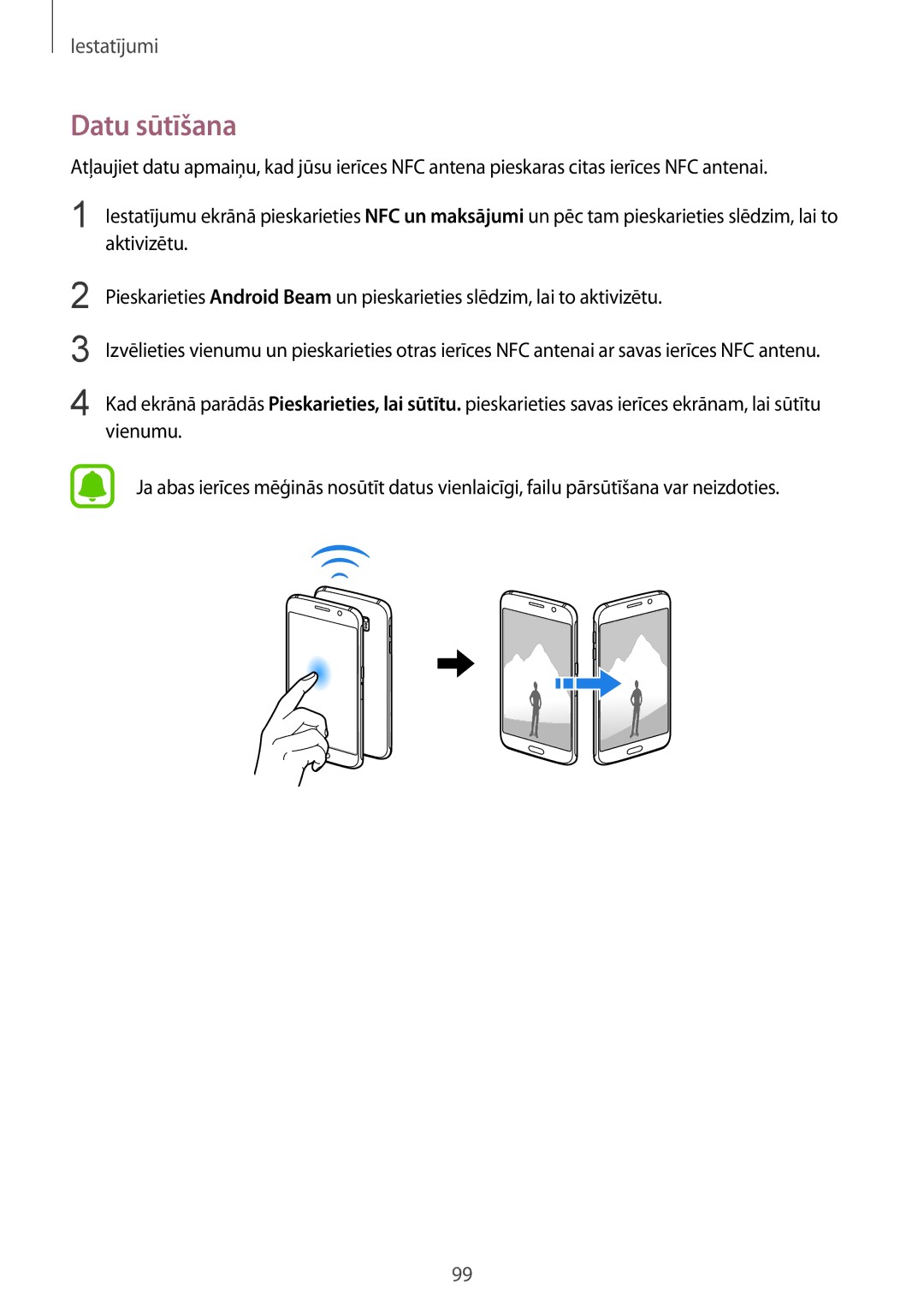 Samsung SM-G920FZBASEB manual Datu sūtīšana 