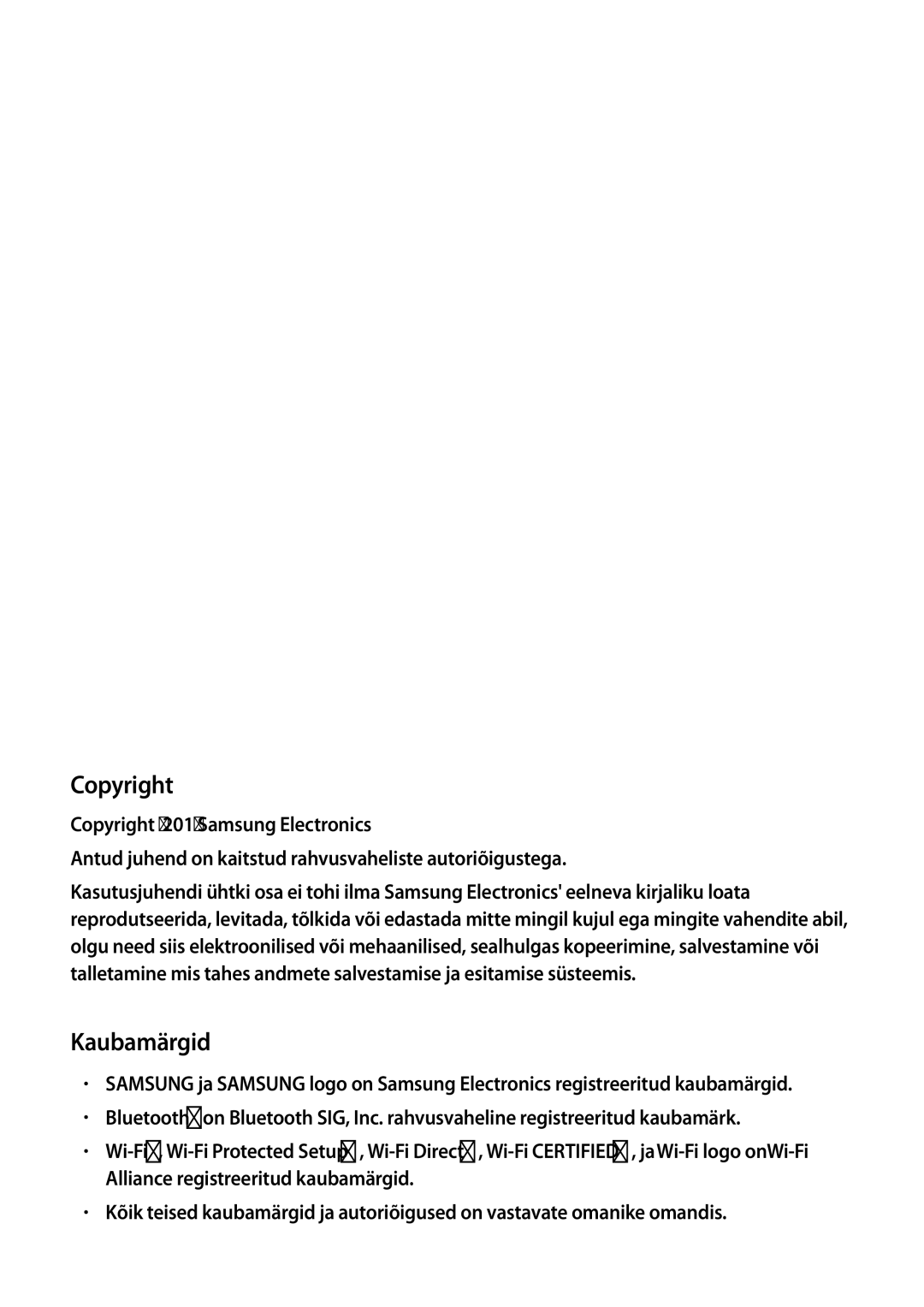 Samsung SM-G920FZBASEB manual Copyright, Kaubamärgid 