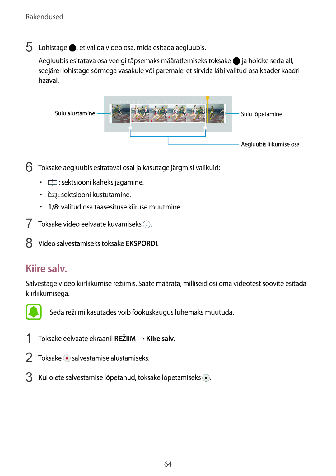 Samsung SM-G920FZBASEB manual Kiire salv 